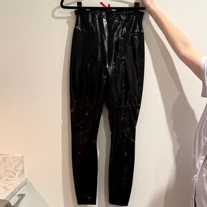 SPANX Black Patent High-Rise Leggings